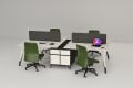 Trend Dörtlü Kare Kabinli Workstation