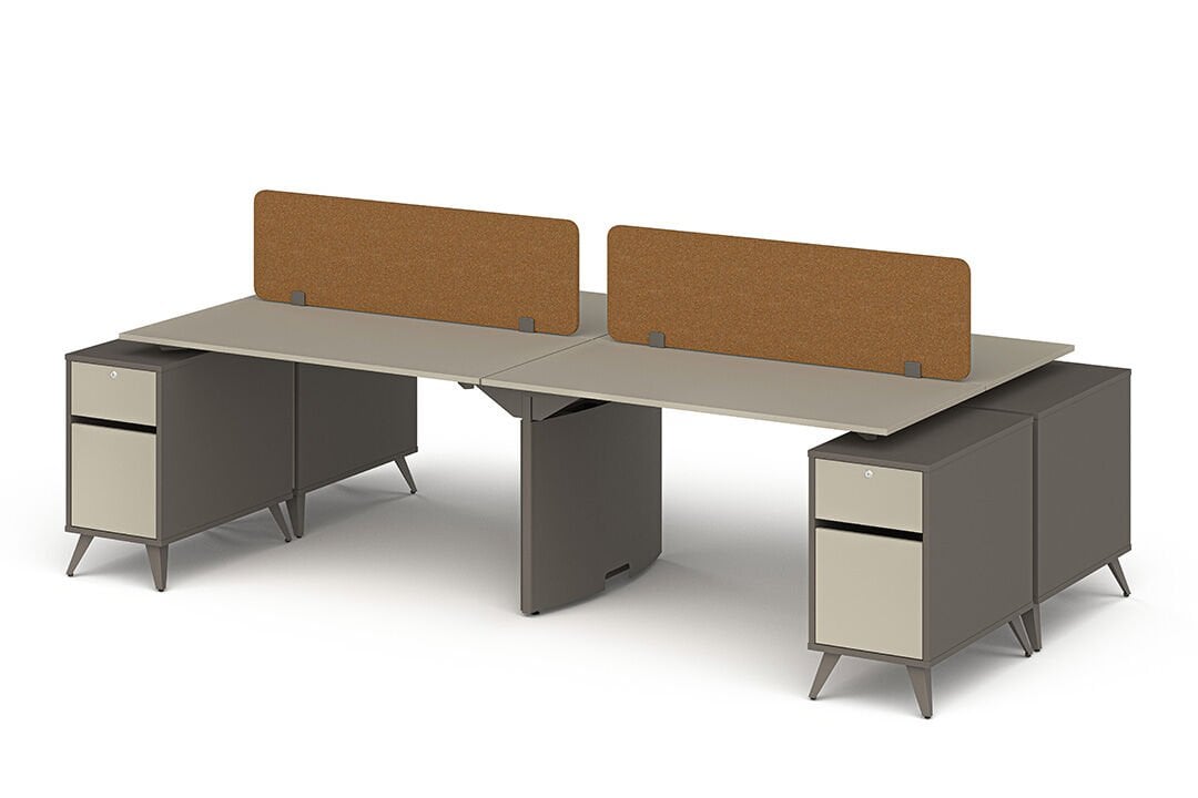 Exen Dörtlü Kabinli Ayaksız Workstation