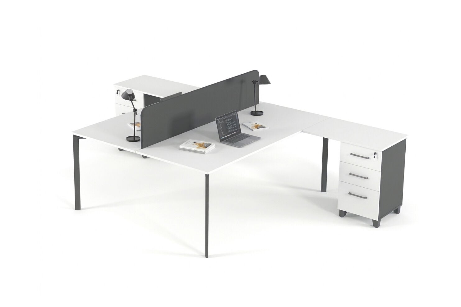 Vega İkili Etajerli Workstation
